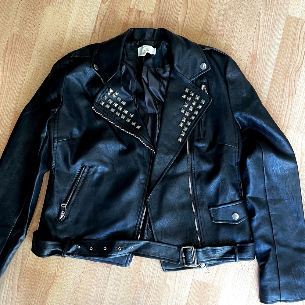 Black leather jacket